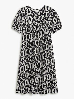 Go Softly Patio Dress Womens Medium Black White Batik Geometric Mumu Caftan